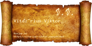Vitárius Viktor névjegykártya